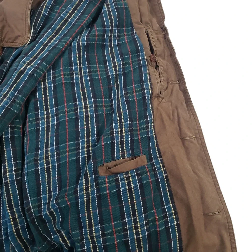 Banana Republic Military Jacket Mens Brown M Lined Leather Collar Outdoor‎ Chore
